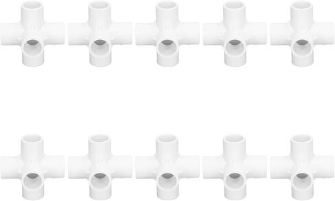 Generic PVC Pipe Corner Fittings 6 Way Elbow Connectors 10PCS 20mm Inner Diameter 90 Degree Design for Water Pipes Furniture Greenhouse Tent with High Gloss Impact PVC P (White) in Kuwait