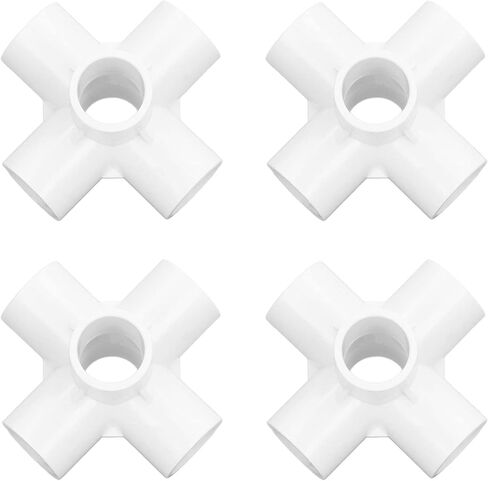 Generic PVC Pipe Corner Fittings 6 Way Elbow Connectors 10PCS 20mm Inner Diameter 90 Degree Design for Water Pipes Furniture Greenhouse Tent with High Gloss Impact PVC P (White) in Kuwait