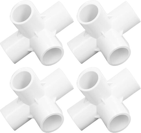 Generic PVC Pipe Corner Fittings 6 Way Elbow Connectors 10PCS 20mm Inner Diameter 90 Degree Design for Water Pipes Furniture Greenhouse Tent with High Gloss Impact PVC P (White) in Kuwait