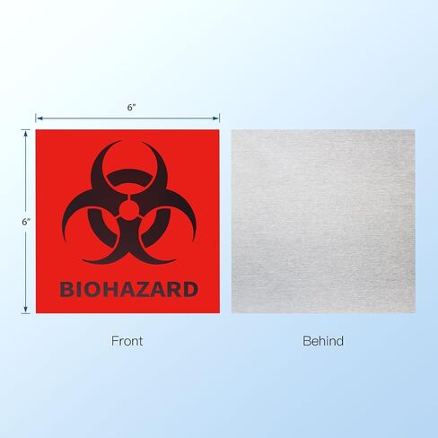 JMU 20 Pcs 6"×6" Biohazard Stickers with Adhesive Backing, Biohazard Warning Labels for Labs, Hospitals and Industrial Use in Kuwait