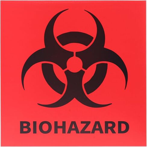 JMU 20 Pcs 6"×6" Biohazard Stickers with Adhesive Backing, Biohazard Warning Labels for Labs, Hospitals and Industrial Use in Kuwait