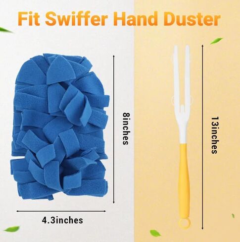 Reusable Duster Refill Compatible with Swiffer - 5 Pack 360° Electrostatic Duster Refills with Handle - Heavy Duty Dusters Refills for Dust, Hair, Furniture, Blinds & Ceiling Fans in Kuwait