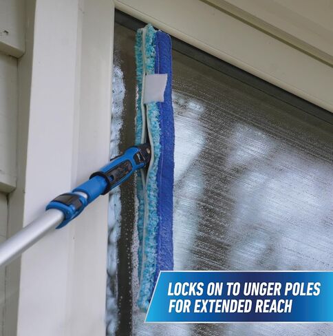 غسالة تنظيف النوافذ Unger Professional Connect & Clean مقاس 18 بوصة لتنظيف الزجاج وممسحة تنظيف النوافذ والزجاج مقاس 18 بوصة مع تغيير EZ، ورأس دوار للزوايا والحواف in Kuwait
