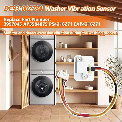 مستشعر اهتزاز الغسالة DC93-00278A | تناسب نماذج غسالة Sam-sung استبدال 3997045 AP5584075 PS4216271 EAP4216271 in Kuwait