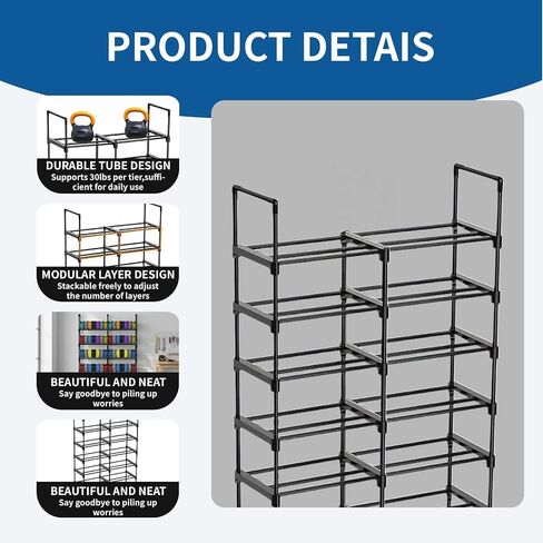 8-Tier 2-Column Modular 3D Printer Filament Storage Rack, 33.4" x 11.8" Metal Filament Spool Holder & Organizer, Holds 96 Spools(1kg), for Home Office Workshop, Tool-Free Assembly in Kuwait