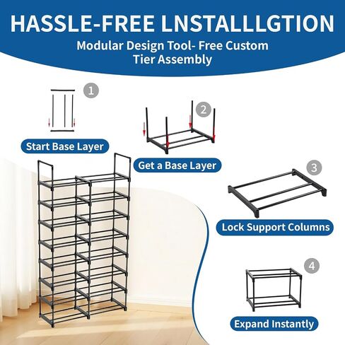 8-Tier 2-Column Modular 3D Printer Filament Storage Rack, 33.4" x 11.8" Metal Filament Spool Holder & Organizer, Holds 96 Spools(1kg), for Home Office Workshop, Tool-Free Assembly in Kuwait