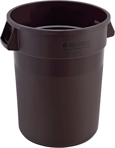 Global Industrial Commercial Round Trash Can, 32 Gallon Capacity, Brown in Kuwait