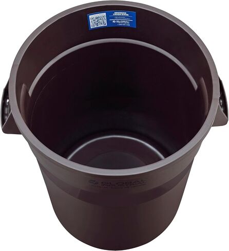 Global Industrial Commercial Round Trash Can, 32 Gallon Capacity, Brown in Kuwait