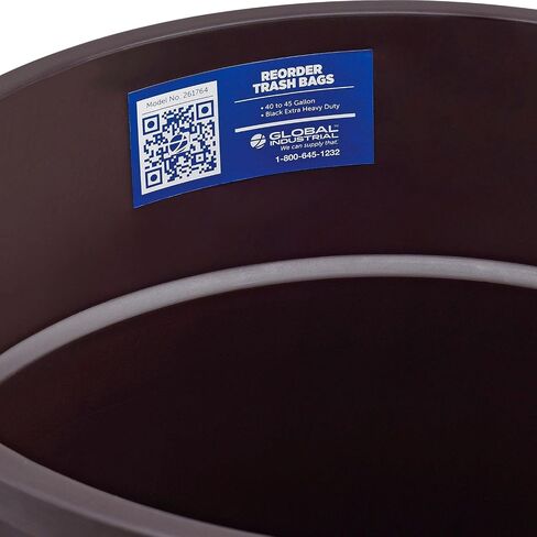 Global Industrial Commercial Round Trash Can, 32 Gallon Capacity, Brown in Kuwait