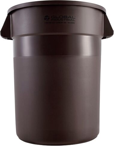 Global Industrial Commercial Round Trash Can, 32 Gallon Capacity, Brown in Kuwait