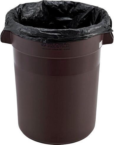 Global Industrial Commercial Round Trash Can, 32 Gallon Capacity, Brown in Kuwait
