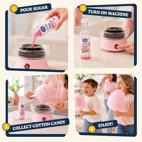 Dye Free Cotton Candy Sugar Floss 3 x10 oz Bottles w/ 50 Cotton Candy Cones | No Artificial Dyes | Pink Vanilla, Red Strawberry, Yellow Lemonade | Floss Sugar for Home/ Commercial Machine | Carnival Food in Kuwait