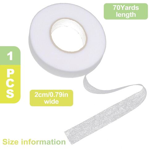 No Sew Iron On Hem Tape 2cm x 70 Yards Strong Adhesive Fabric Fusing Tape Washable Hemming Strip for Pants Curtains Dresses White DIY Sewing Fix in Kuwait