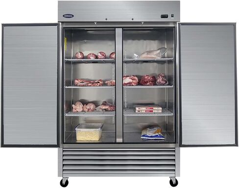27" Commercial Upright Freezer 23 Cu.Ft Stainless Steel Self-Closing Door Auto Defrost Heated Door Frame Energy Efficient LED Lighting Adjustable Shelves Safety Lock ETL Certified in Kuwait