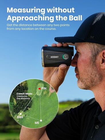 ACEGMET Golf Rangefinder with Ball to Pin & Slope - 1300 Yards Laser Range Finder, Hybrid-pwr Rechargeable, 0.1s Flag Pin Locking Vibration, 7X Magnification, Red & Black Display, Magnet 2025 in Kuwait