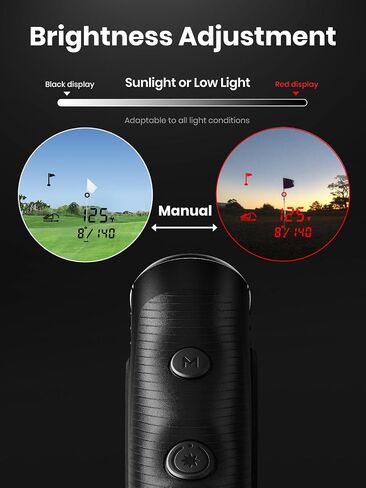ACEGMET Golf Rangefinder with Ball to Pin & Slope - 1300 Yards Laser Range Finder, Hybrid-pwr Rechargeable, 0.1s Flag Pin Locking Vibration, 7X Magnification, Red & Black Display, Magnet 2025 in Kuwait