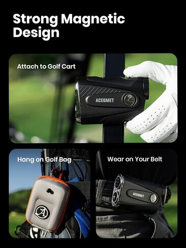 ACEGMET Golf Rangefinder with Ball to Pin & Slope - 1300 Yards Laser Range Finder, Hybrid-pwr Rechargeable, 0.1s Flag Pin Locking Vibration, 7X Magnification, Red & Black Display, Magnet 2025 in Kuwait