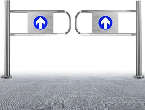 Automatic Closing Swing Gate - Stainless Steel One-Way Safety Gate for Supermarkets & Libraries, 90° Rebound Design, Left Hinge, Ideal for Factory Aisles, 110cm in Kuwait
