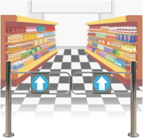 Spring-Loaded Automatic Swing Gate for Hallway, 90° Safety Door with Auto Close, Ideal for Libraries, Stores & Malls, 190x97cm Barrier Solution,Silver-170x97cm in Kuwait