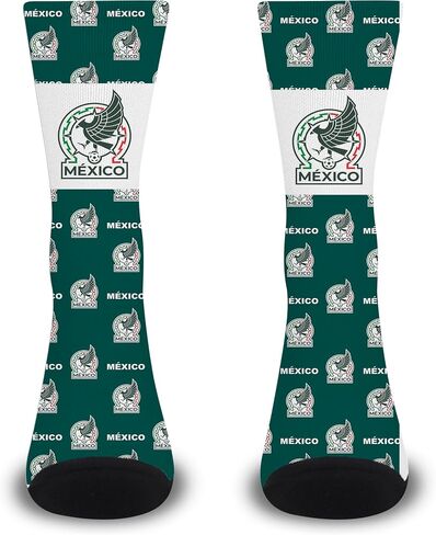 For Bare Feet MEXICO NATIONAL FOOTBALL TEAM Montage Banner Crew Sock Team Colors Large in Kuwait