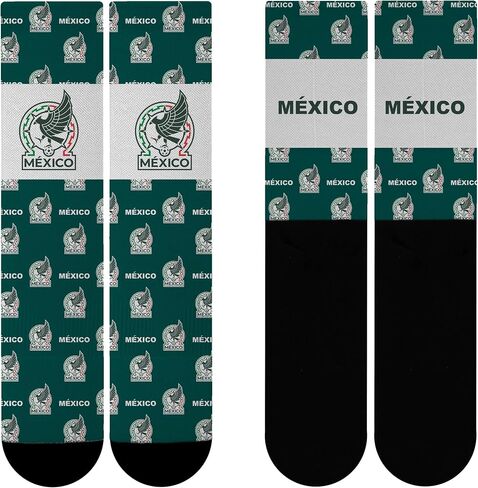 For Bare Feet MEXICO NATIONAL FOOTBALL TEAM Montage Banner Crew Sock Team Colors Large in Kuwait