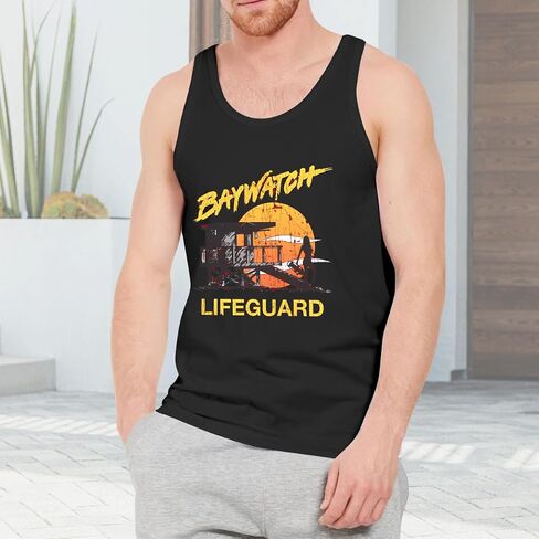قميص بدون أكمام للرجال، Baywatch Lifeguard Sunset 1989، قميص داخلي صيفي بدون أكمام، قمصان للعضلات in Kuwait