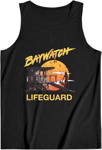 قميص بدون أكمام للرجال، Baywatch Lifeguard Sunset 1989، قميص داخلي صيفي بدون أكمام، قمصان للعضلات in Kuwait