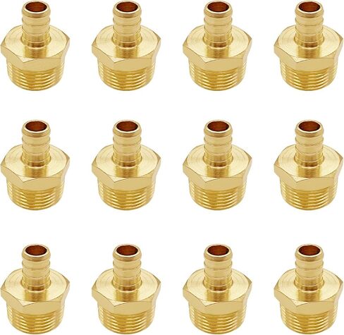 6 عبوات من محولات Barb Crimp Pex 3/4" x 3/4" ذكر NPT، تركيبات نحاسية لأنابيب Pex in Kuwait