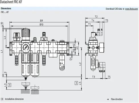 منظم فلتر بيجميني FRC-1/4-D-7-MIDI 186503 3/8 1/2 3/4 صرف آلي/يدوي ومقياس ضغط Mpa0.5-7bar(FRC3-4-D-7-MIDI-AMPA) in Saudi Arabia