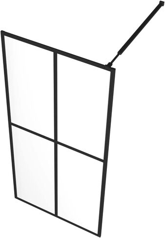 Modern Walk-in Shower Screen with Clear Tempered Glass and Heavy-Duty Aluminum Frame, 0.2" Thick Safety Glass for Industrial Aesthetic Bathroom Partition in Kuwait
