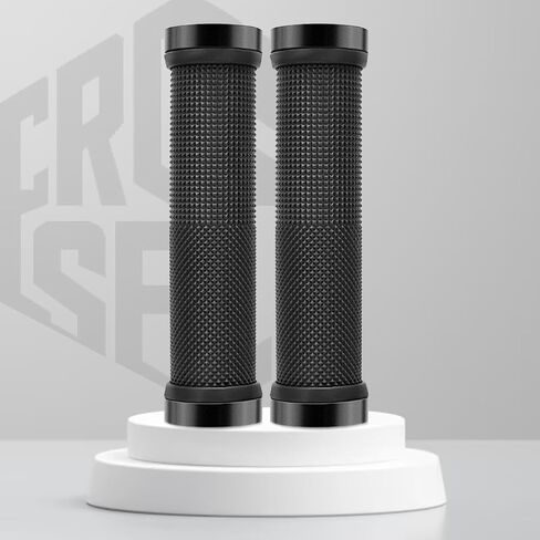 Double Lock-on MTB Grips Black High-Performance BMX & Mountain Bike Handlebar Grips with Aluminum Rings - Non-Slip Shock Absorbing Bicycle Grips for 22.2mm Bars [4 Colors] in Kuwait