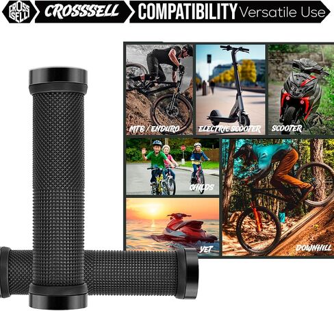 Double Lock-on MTB Grips Black High-Performance BMX & Mountain Bike Handlebar Grips with Aluminum Rings - Non-Slip Shock Absorbing Bicycle Grips for 22.2mm Bars [4 Colors] in Kuwait