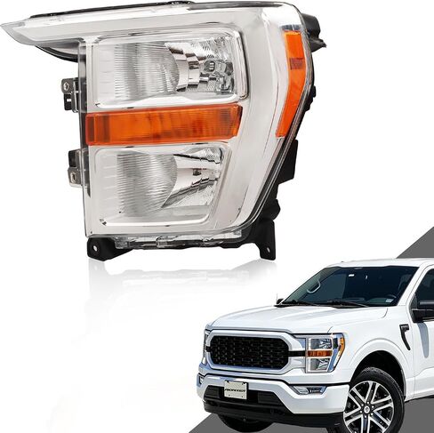 مجموعة المصابيح الأمامية متوافقة مع Ford F150 F-150 2021 2022 2023، [تتضمن المصابيح] الجانب الأيمن/الراكب، استبدال المصابيح الأمامية بعدسات شفافة in Kuwait