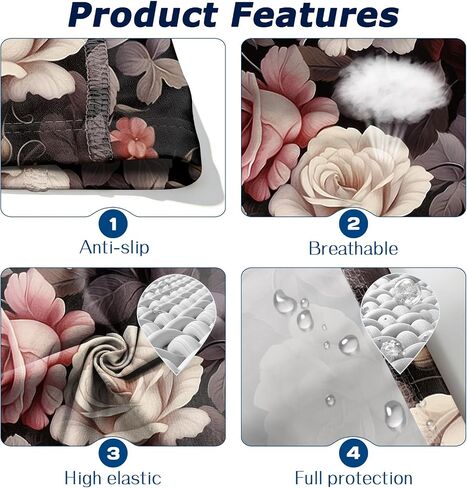 Swim Cap Fabric Durable High Elasticity Breathable Comfortable Cloth Swim Hat Bathing Cap for Men Women Girls Cute-Rose in Kuwait