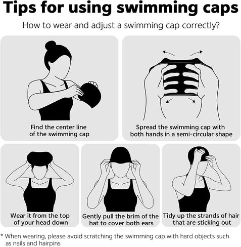 Swim Cap Fabric Durable High Elasticity Breathable Comfortable Cloth Swim Hat Bathing Cap for Men Women Girls Cute-Rose in Kuwait