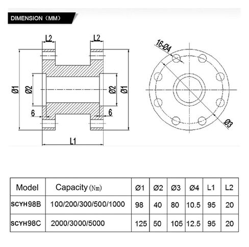 High Precision Static Torque Sensor - Flange Style Reaction Torque Sensor 10Nm to 10KNm for Motor Calibration(500NM) in Kuwait