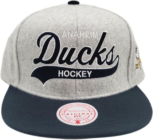 قبعة ميتشل آند نيس أنهايم داكس الجديدة NHL Retro Tailsweeper Melton Gray Black Era Snapback Hat in Kuwait