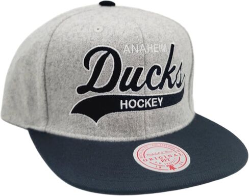 قبعة ميتشل آند نيس أنهايم داكس الجديدة NHL Retro Tailsweeper Melton Gray Black Era Snapback Hat in Kuwait