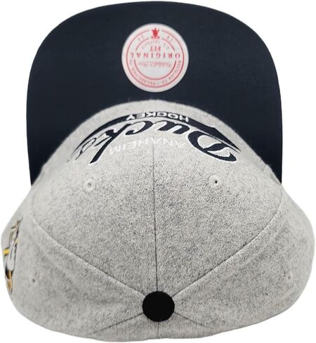 قبعة ميتشل آند نيس أنهايم داكس الجديدة NHL Retro Tailsweeper Melton Gray Black Era Snapback Hat in Kuwait
