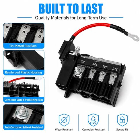 BC3Z-14526-BA مجموعة قواطع دوائر الصمامات متعددة الأغراض، صمام حجرة المحرك ميجا فيوز متوافق مع 2011-2016 Ford F-250 F-350 F-450 Super Duty 6.7L ديزل، يستبدل BC3T-14A094-BC in Kuwait