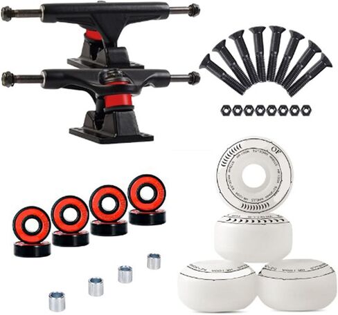 Skateboard Wheels Set, Include Skateboard Trucks, Wheels 52mm, Bearings, Pads, Hardware 1 Accessories Combination in Kuwait