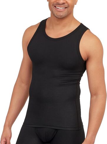 SPANX Men’s Sculpt Cotton Spandex Tank - Men’s Base Layer Tank - Flattering Daily Support - Breathable & Moisture-Wicking - Classic Black - XX-Large - 2-Pack in Kuwait