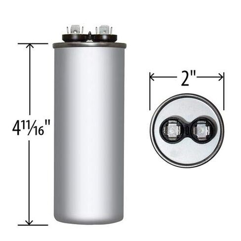 60 uF x 370 or 440 VAC - Jard # 12754 Round Dual Run Capacitor, Sold Each in Kuwait