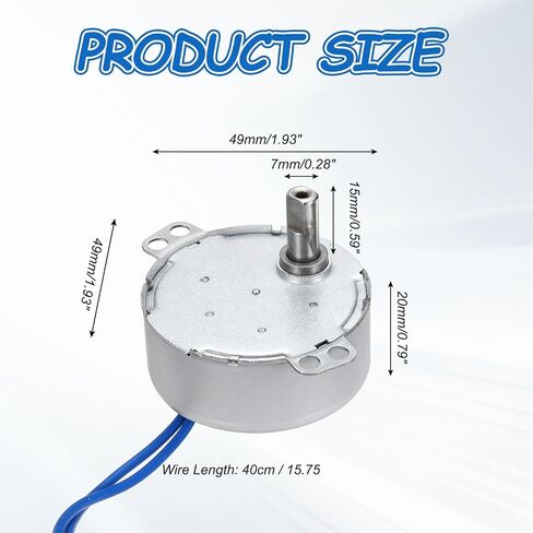 MECCANIXITY Synchronous Motor, AC100-127V 50/60Hz 5-6 RPM CW/CCW 4W Flush Shaft Low Speed Slow Rotating Turnable Motor for Electric Fan, Heater, Art Projects in Kuwait