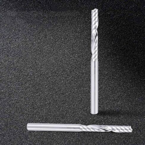 10pcs O Flute Aluminium Router Bits 1/8 Inch Shank Spiral Up Cut Bit Single End Mill Set Solid Tungsten Carbide CNC Engraving Milling Cutter in Kuwait