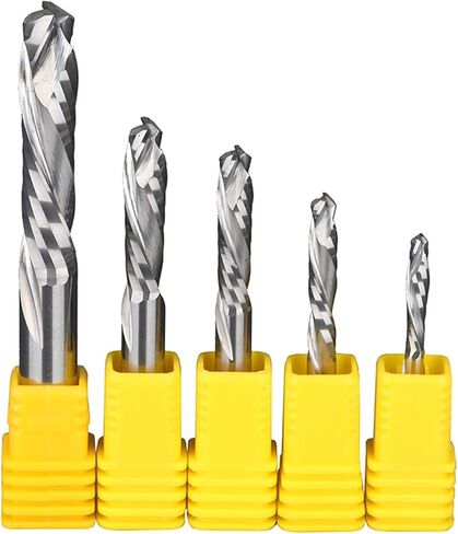 End Mill Cutter CNC Bit Double Flutes Composite Wood Carbide Woodworking Milling Engraving Machine Tools Router(8x8x35) in Kuwait