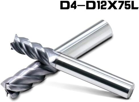 1pcs Square Nose End Mill 4 Flutes HRC60 CNC Router Bits 45° D4-D12 75L Carbide Alloy Coating Tungsten Steel Cutting Tool in Kuwait
