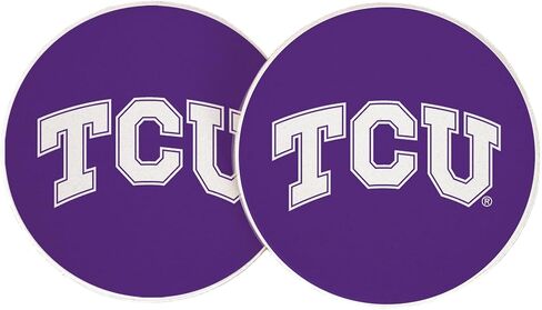 Desert Cactus Texas Christian University Car Accessories TCU Horned Frogs Absorbent Sandstone Cup Coasters Licensed Product Set of 2 (Design A) in Kuwait