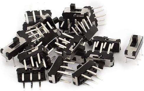 Uxcell 20 قطعة 2 موضع DPDT 2P2T 6 Pin PCB لوحة مفتاح منزلق عمودي صغير in Kuwait
