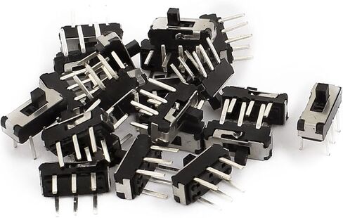 Uxcell 20 قطعة 2 موضع DPDT 2P2T 6 Pin PCB لوحة مفتاح منزلق عمودي صغير in Kuwait